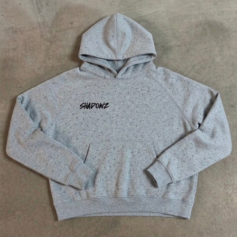 SHADOWZ RHINESTONE GREY HOODIE