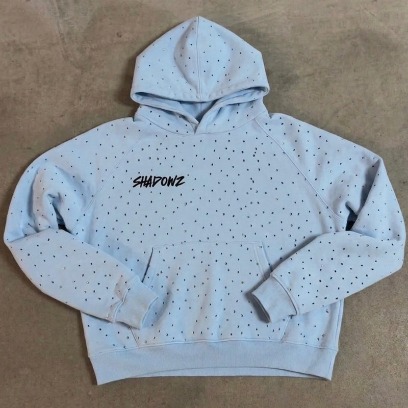 SHADOWZ RHINESTONE LIGHT BLUE HOODIE