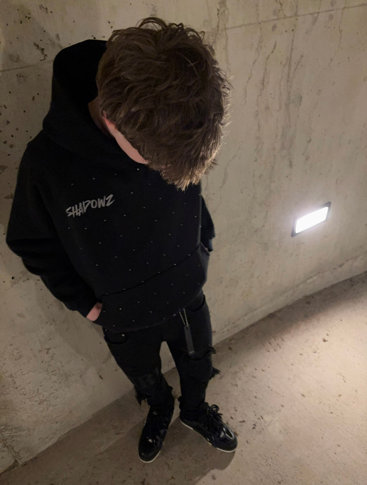 SHADOWZ RHINESTONE BLACK HOODIE